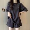 Suit Women's Summer Loose Short-sleeved Shorts Can Be Salt and Sweet Casual Sports Embroidered Two-piece Suit