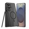 Чехол для мобильного телефона Samsung S25 Ultra PC Ультратонкий С ощущением кожи Полупрозрачный Простой Магнитная адсорбция Защитный чехол с кольцом для беспроводной зарядки