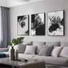 Abstract Brush Strokes Black and White Ink Canvas Printing Paintings Posters Wall Art Pictures for Living Room Home Decoration