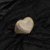 European and American Hip-hop Rings, Full Zircon Heart-shaped Rings, Popular Love Men's and Women's Rings Cross-border