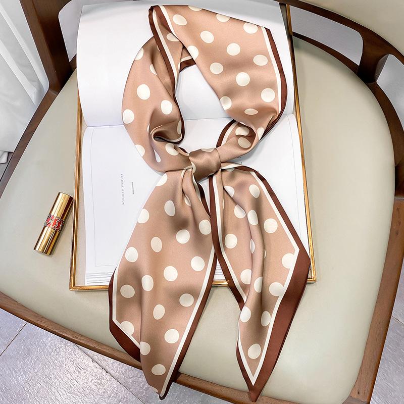 Fashion Point Silk Scarf Female Imitation Silk Spring and Summer Scarf Hair Band Decoration