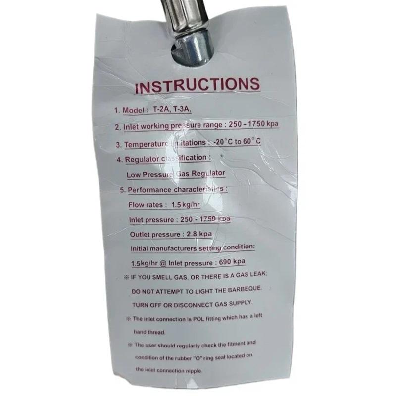 Газовый шланг и редуктор для газового гриля (LPG) Газовый шланг 150 см / 59" Редуктор давления 50 мбар Комплект регулятора Адаптер для газового гриля-барбекю (LPG)