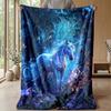 Fantastic Unicorn with Flowers Theme blanket Lightweight Warm Flannel Blanket Decorative Throw Blanket for Home Decoration