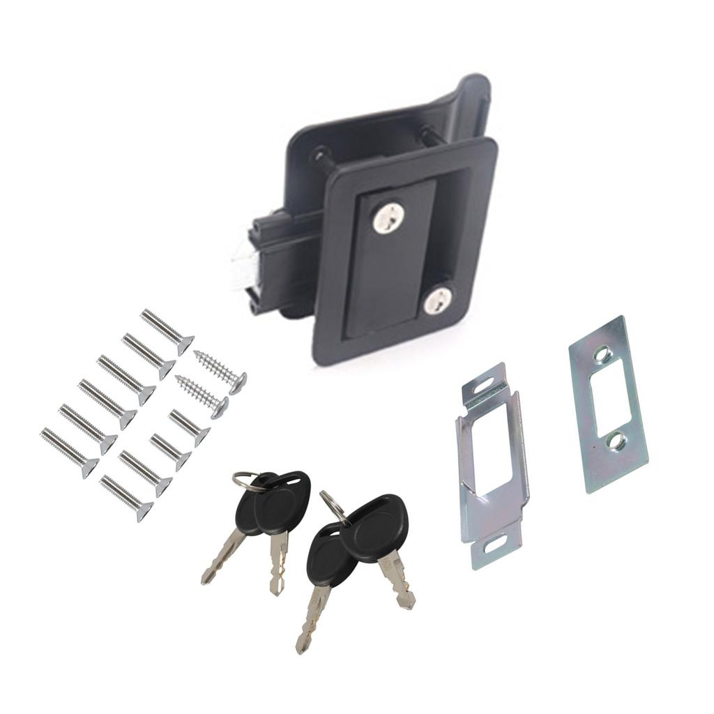 RV Door Lock Inside Outside Double Open Door Lock for Camper Caravan Trailer Replacement RV Entry Door Lock Latch Handle