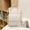 Nylon Middle School Student Schoolbag Waterproof Solid Color Backpack Large Capacity