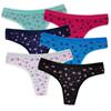 Women Sexy G-String Print Thong Ladies Briefs Lingerie Knickers Fashion Panties Low Rise Underpants Underwear 6 Pcs/lot