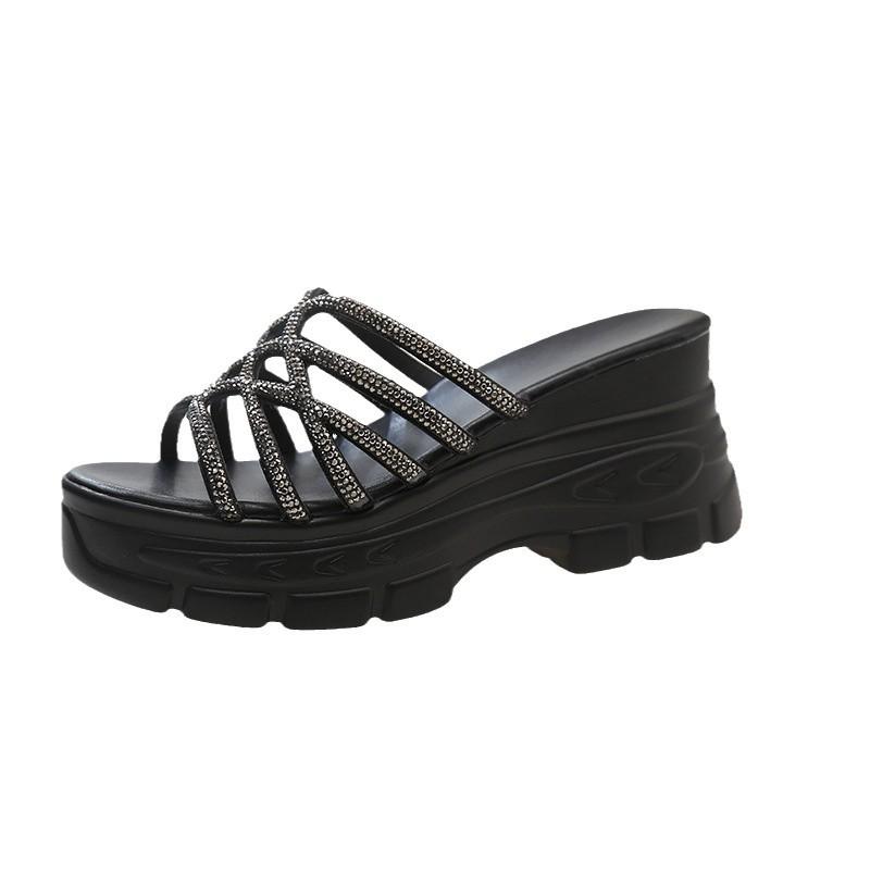 Тапочки на толстой подошве для женщин, летние, импортная торговля, новая нескользящая верхняя одежда, односложные тапочки, повседневные пляжные сандалии