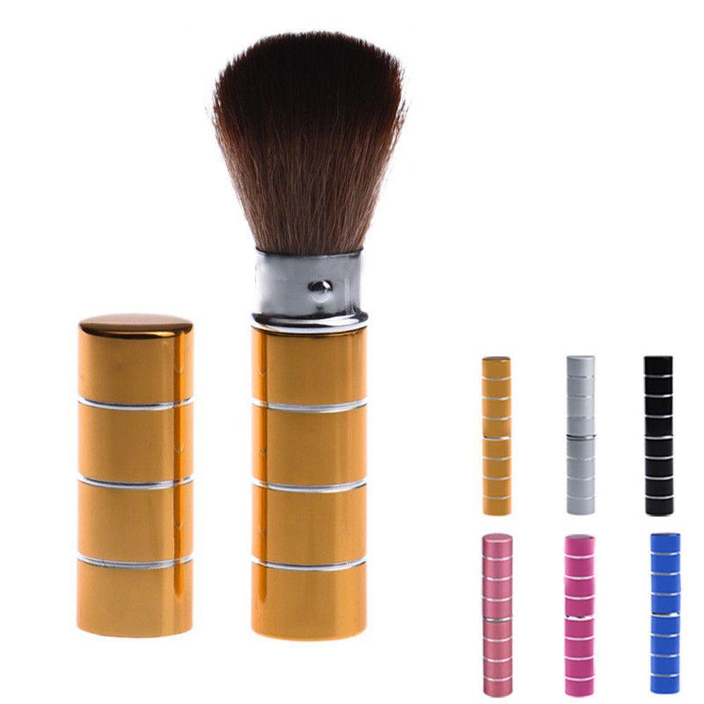 Fashion Metal Professional Facial Portable Blush Brush Makeup Tools Retractable