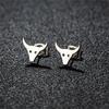 Новые Креативные Серьги-гвоздики из Нержавеющей Стали в Виде Головы Быка для Мужчин Женщин Уникальные Животные Украшения Мальчиков Девочек Вечеринка Серьги-Быки Аксессуары