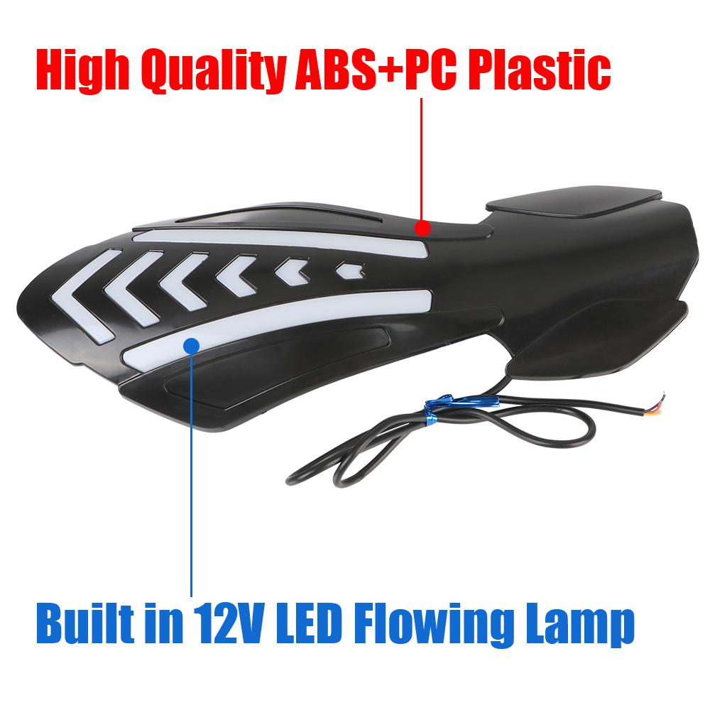 Защитный щиток со светодиодными бегущими указателями поворота 1 пара Мотоциклетные защиты рук Мотокросс Защита руля Водонепроницаемая Ветрозащитная