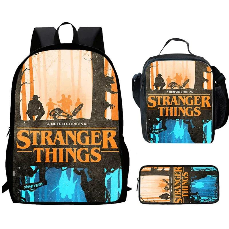 Strangertings Stranger Things Школьная сумка для ученика Детский рюкзак Сумка-портфель Пенал