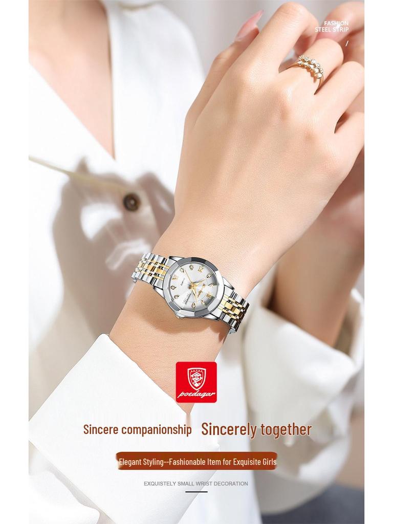 Новые швейцарские женские водонепроницаемые светящиеся наручные часы с двойным календарем