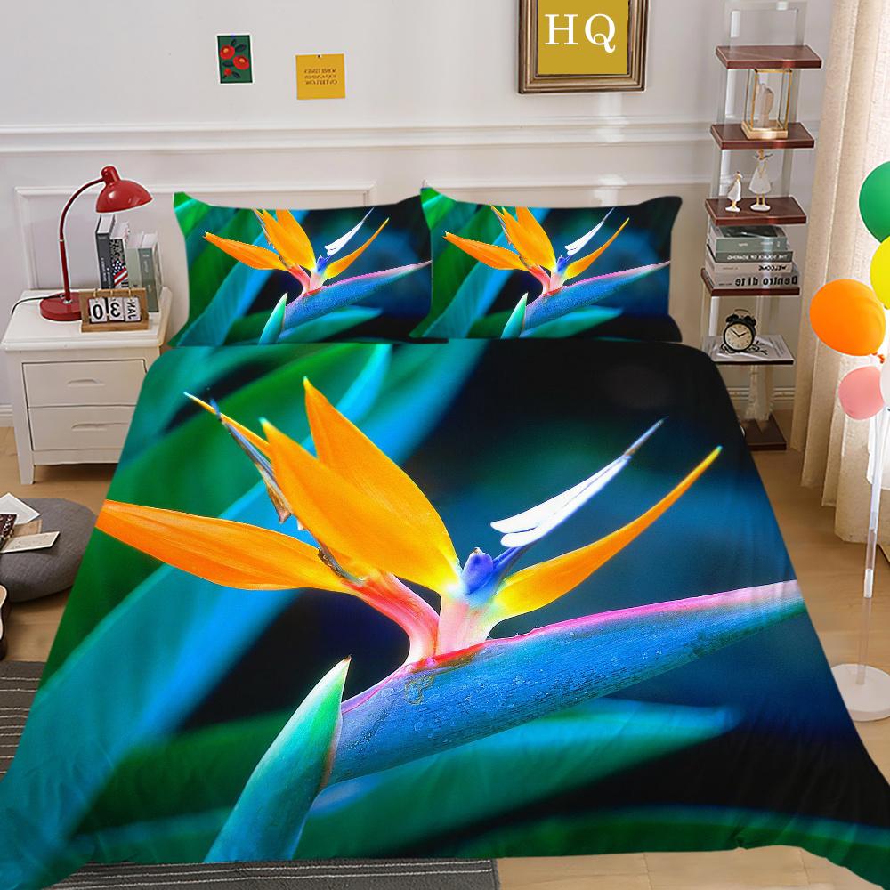 Flowers Printed Home Bedclothes Double Size Microfiber Bedspreads Gir Superior Design Comforter Cover Set