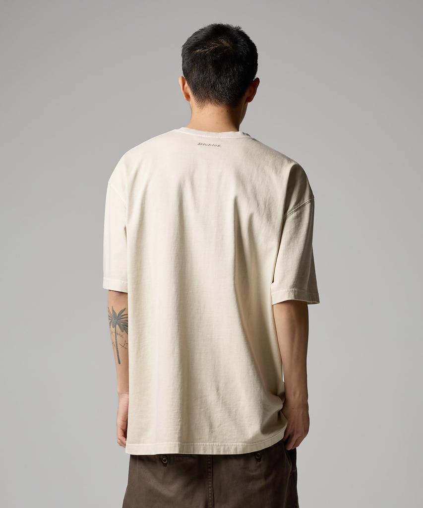 DICKIES Garment Dyed Mono Logo T-Shirt Khaki