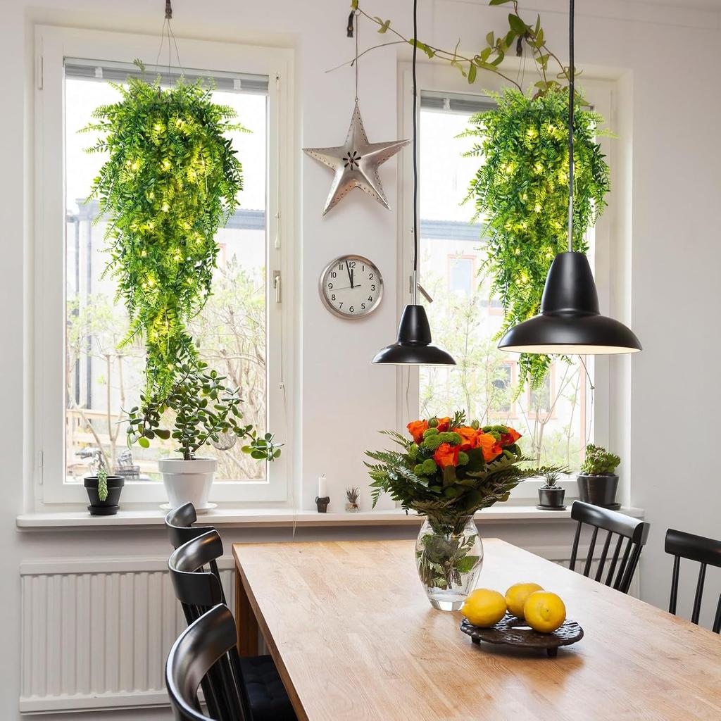 1Pcs Green LED Artificial Vine Leaf Fake Plant for Home Room Decor Garden Wedding Decoration Wall Outdoor Doors Windows Ornament