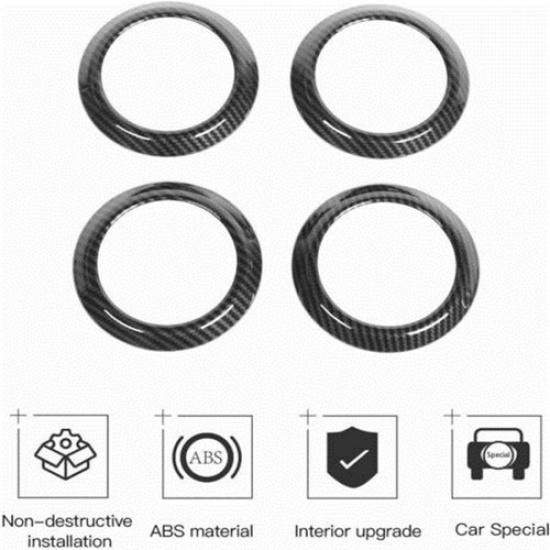 Carbon Fiber 4X Front Air Outlet Vent Cover Trim For Jeep Wrangler JL 2018-2022