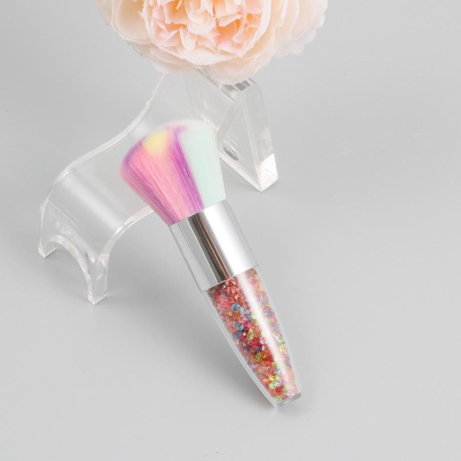 Кисть для макияжа с одной ромбовидной прозрачной ручкой, рассыпчатая кисть для пудры, коническая, пухлая, с кристаллами, зыбучий песок, ручка для дизайна ногтей, специальная кисть для пыли