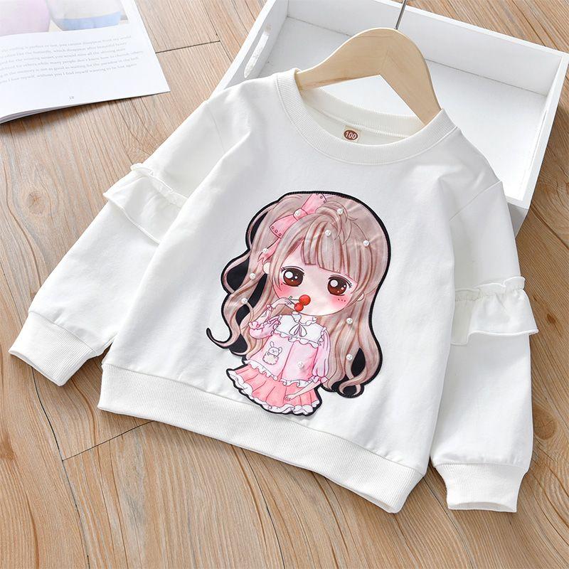 Spring Autumn Girls Long Sleeve Shirt 2022 New Children's Cotton T-shirt O-neck Sweater Tops