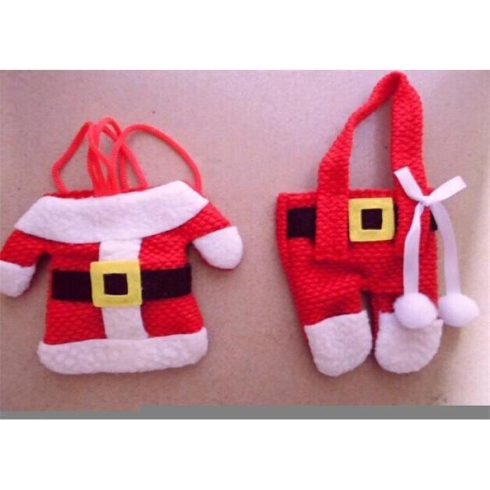 Christmas socks,Silverware Cutlery Christmas Table Decoration 6 Pieces,pocket Santa Claus Costume Pockets for Dishes,bag