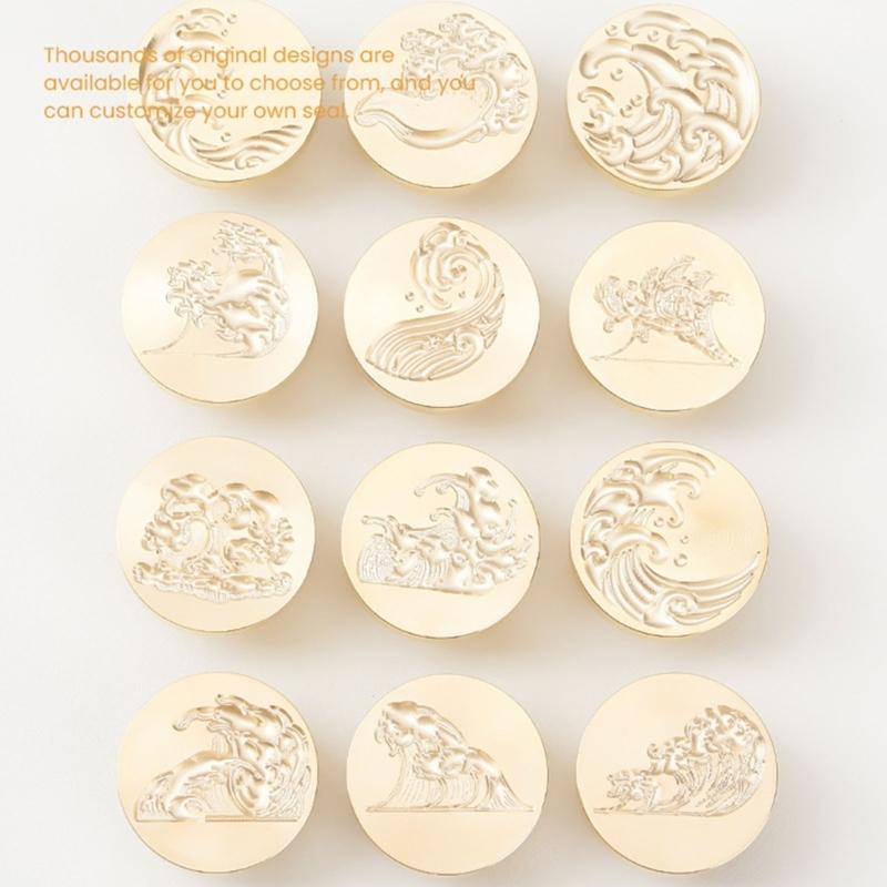 Волнистая текстурированная головка штампа для восковой печати Металлическая головка штампа для воска для валентинки, открытки на день рождения, приглашений, конверта