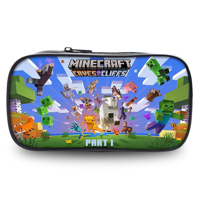 Новый пенал для детей Minecraft большой вместимости 2023 года, полиэстеровая мультяшная сумка для канцелярских принадлежностей