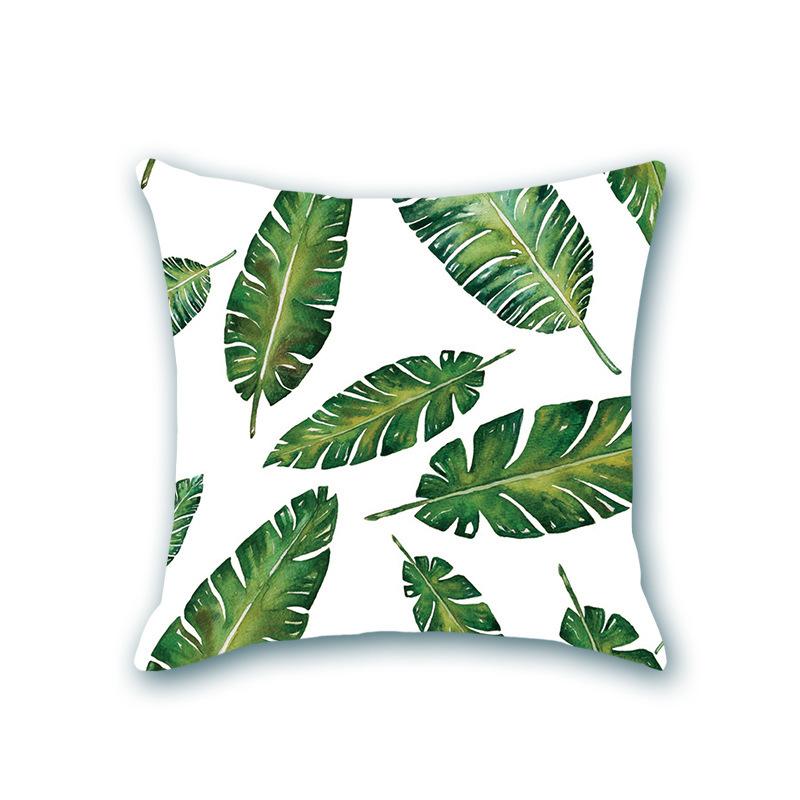 New Plant Print Decorative Imitation Super Soft Pillow Case Nordic Floral Sofa Office Bedside Cushion Cover