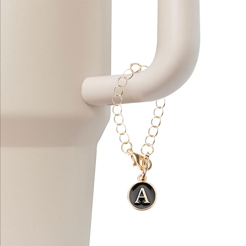 Буква Шарм Аксессуар для Чашки Уникальный Круглый Шарм для Ручки для Брелока Рюкзака Цепочка для Ручки Водяной Чашки с Застежкой-Лобстером