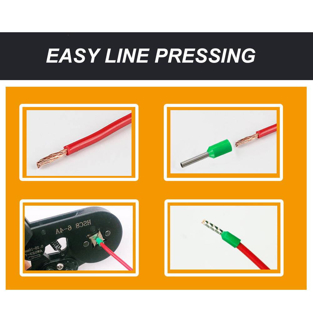 1250 шт. HSC8 6-4A трубчатый терминал, белый, черный, красный, синий, желтый, серый, разные цвета, 0,25-10 мм2