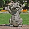 Cute Little Dragon Meditated Statue With Different Looks Garden Dragon Meditated Statue Gathering Resin Ornament Outdoor Yard Decoration