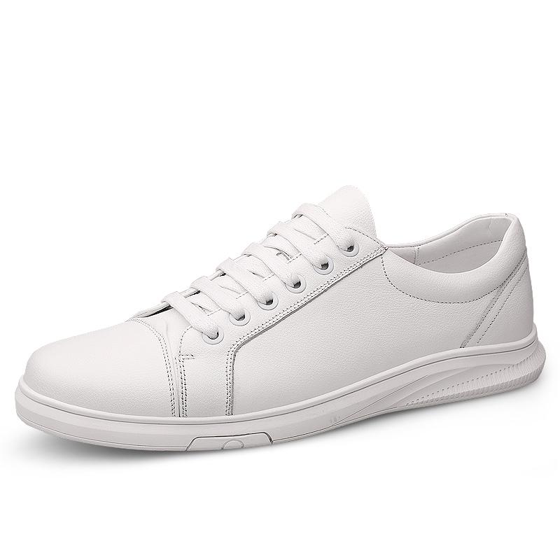 Мужская обувь из натуральной кожи Бренд Белый Высокое качество Повседневная обувь для мужчин На шнурках Летняя Дышащая Обувь для ходьбы Кроссовки