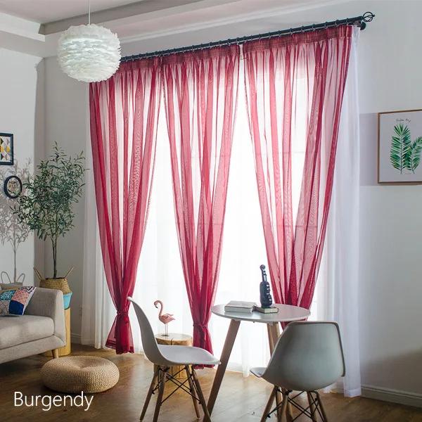 Простой стиль романтическое украшение дома перспективные шторы гостиная оконные шторы тюль прозрачные шторы экранирование окна 1 шт