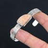 Birthday Gift For Her Natural Orange Aventurine Bangle Adjustable 925 Silver