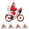 Санта на велосипеде с собакой, милая акриловая фигурка Санта-Клауса, елочное украшение для праздничной вечеринки