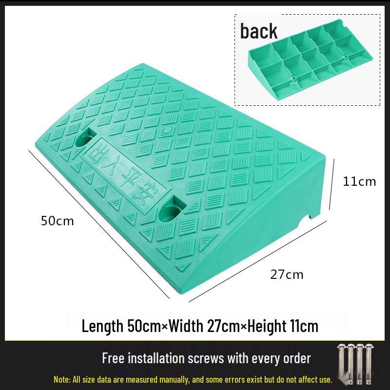 Car Curb Ramp: Plastic Step Pad for Sill, Edge, or Slope, Ideal for Uphill Climbing and Speed Bump Triangle Pad