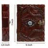 Leather Diary With Evil Eye Stone- 5×7 Inch Spells Journal with 240 Unlined Handmade Pages