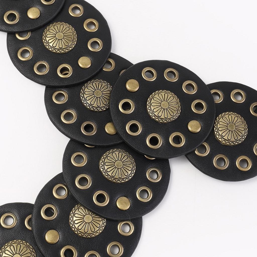 Wide Belt For Women Waist Chain Belt Disc Chain Belly Chain For Dress Western Carvings Belt Carvings Waist Chain