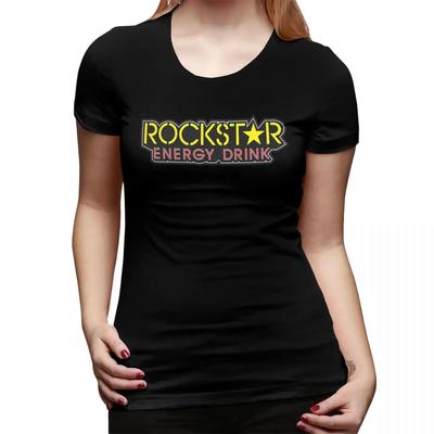 Футболка Rockstar Energy Drink для женщин с круглым вырезом Уличная одежда Футболки Женские футболки Короткая летняя одежда Топы