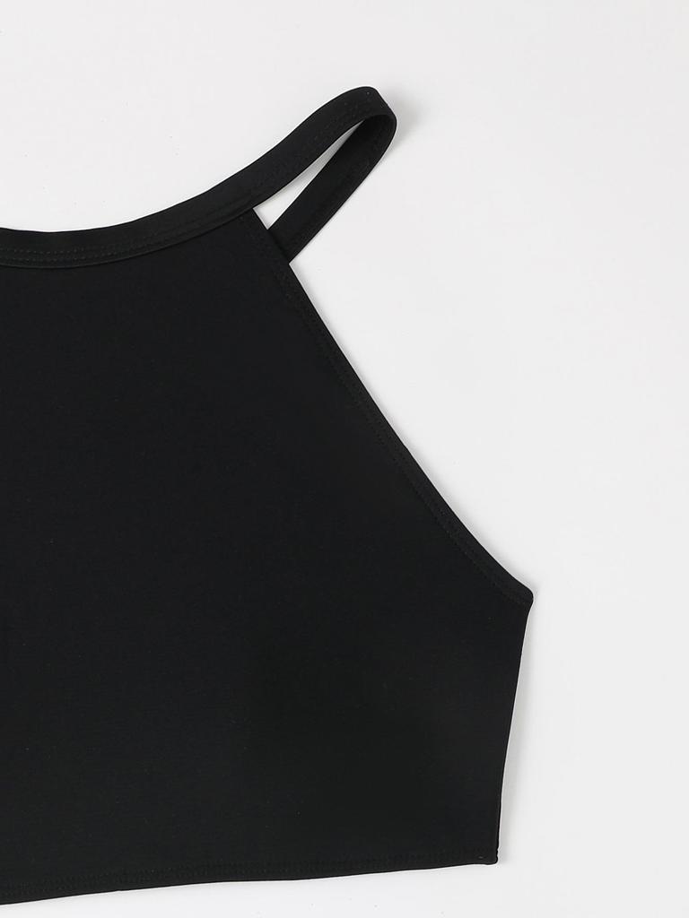 Европейское и американское спортивное бикини: Сексуальный кроп-топ-бандо с элегантной спинкой и раздельным дизайном купальника