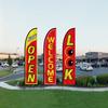 Open Flags for Business Advertising Feather Flag Kit Open Look Welcome