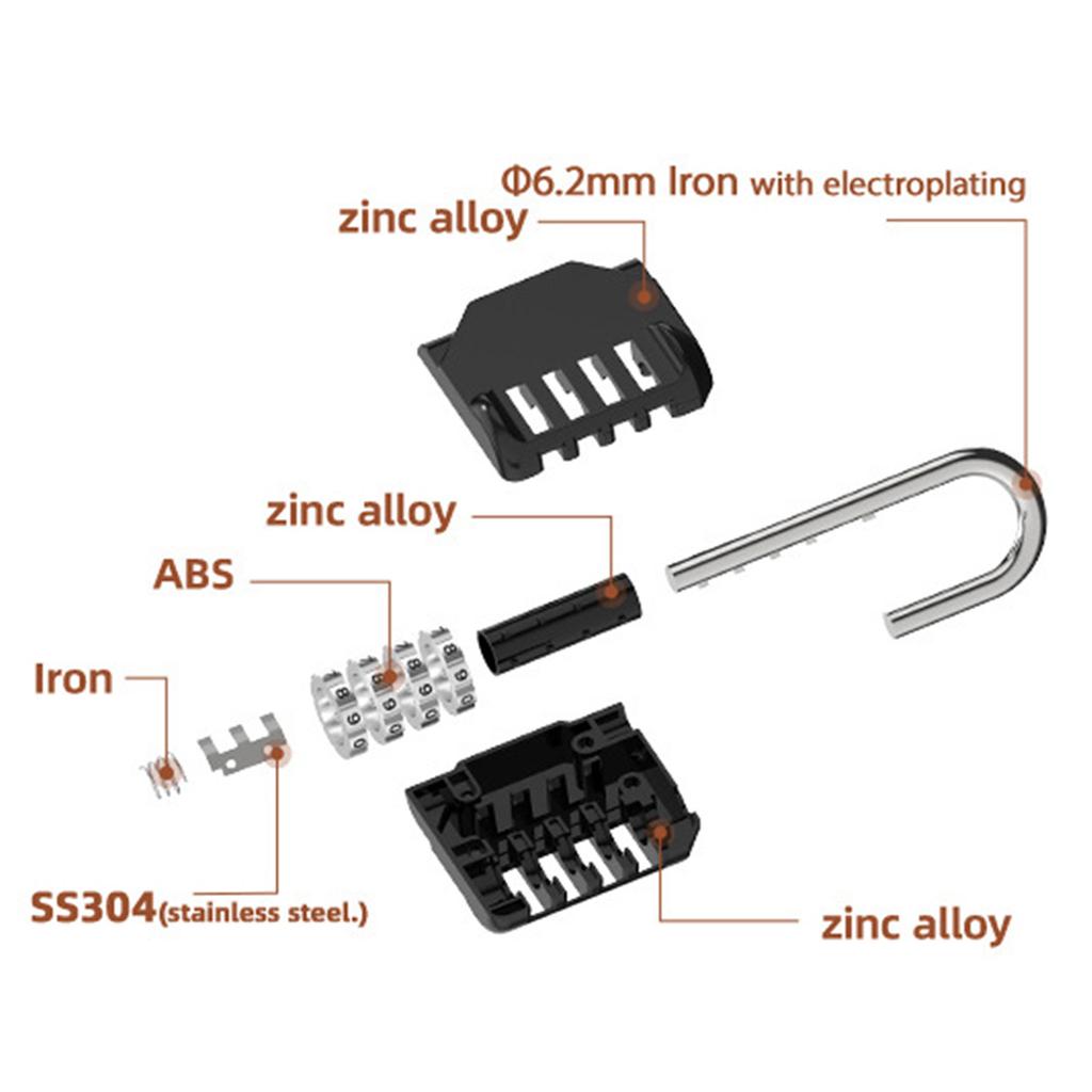 Большой четырехзначный механический замок для шкафа в спортзале, парольный замок, промышленный парольный замок для багажа, школьного спортзала на открытом воздухе