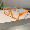 Oversized Square Glasses New Women Stylish Semi Metal Rim Eyeglasses Trendy Vintage Design Blue Light Blocking Eyewear