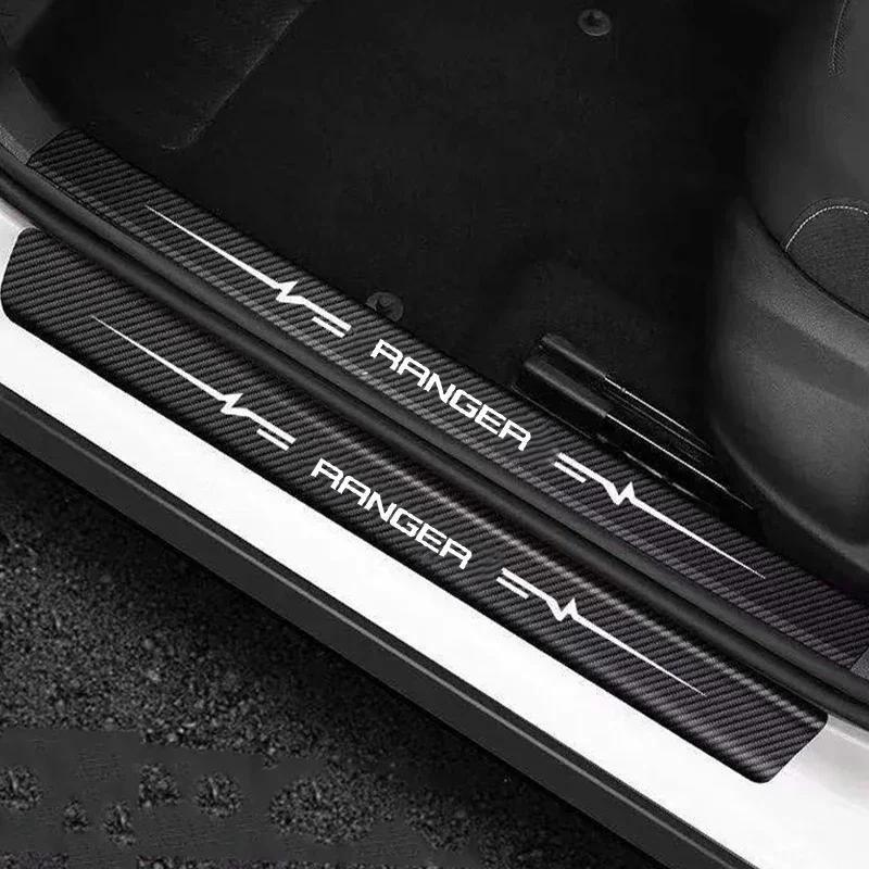 Для Ford RANGER Наклейка-защита на порог автомобиля с логотипом, водонепроницаемая, устойчивая к царапинам, защитная пластина, декаль, аксессуары для тюнинга автомобиля WE15