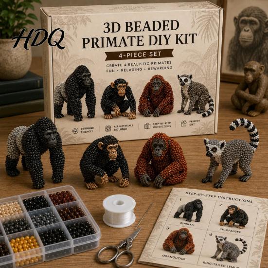 Набор для поделок из бисера «Животные» DIY 3D Маленькие бисерные поделки Милый набор «Паук Осьминог» Орангутан Птица Искусство для начинающих Взрослых Семейный проект Декор для дома