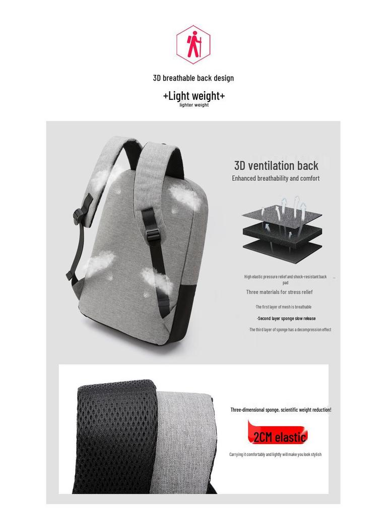 Корейский мужской дорожный рюкзак для отдыха - Стильная уличная сумка для компьютера