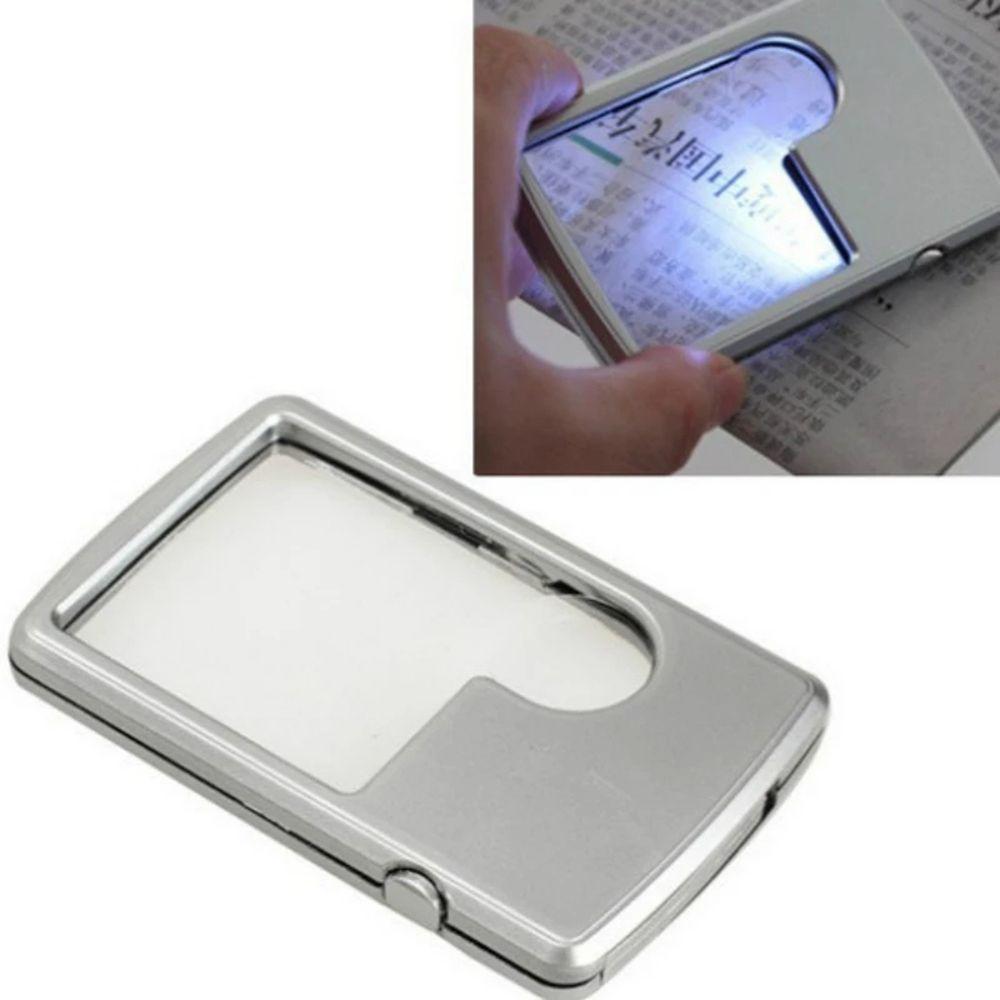 Ultra-Thin Pocket Reading Card Type Magnifiers Jewelry Loupe With LED Light Magnifying Glass