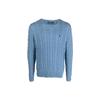 Polo Solid Logo Вышитый вязаный свитер с косами Мужские свитера Светло-голубой 710775885-051