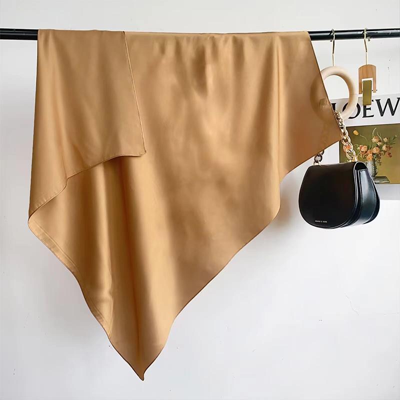 Print Satin Silk Square Scarf Hijab Women Bandana 90CM Headscarves Neckerchief Ladies Muffler Shawl Wrap Foulard Headband