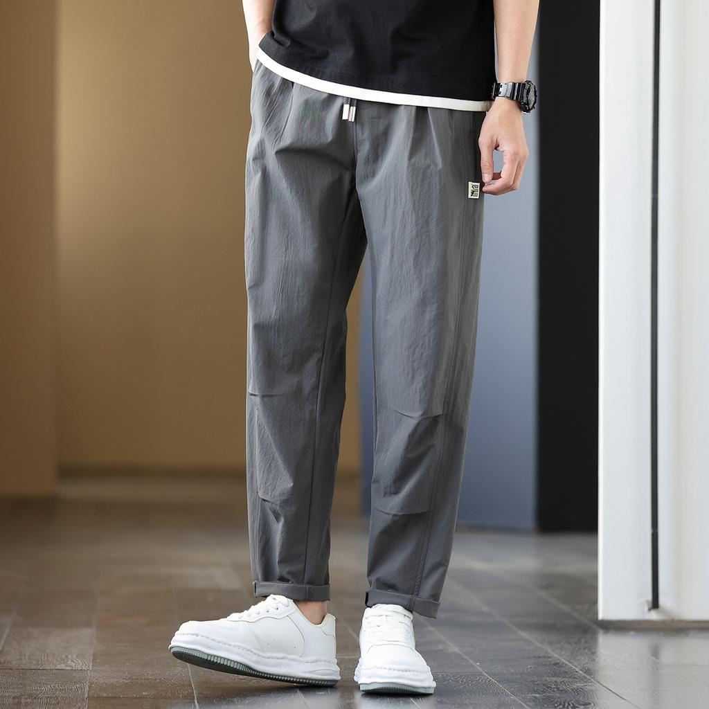 Elastic waistband drawstring mountain workwear, paratrooper pants, tapered outdoor men's casual pants