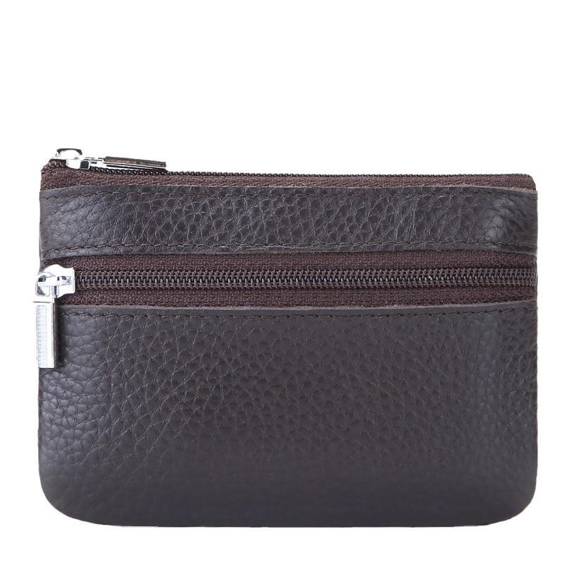 Мини-кошелек из натуральной коровьей кожи - милый кошелек для монет на молнии в корейском стиле