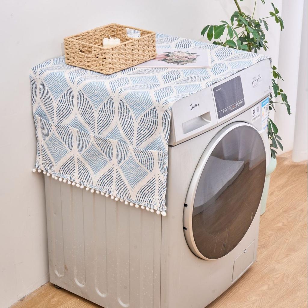 Multi-Color Geometric Refrigerator Cover, Refrigerator Dust Cover, Pastoral Cover, Refrigerator Towel, Drum Washing Machine Cover